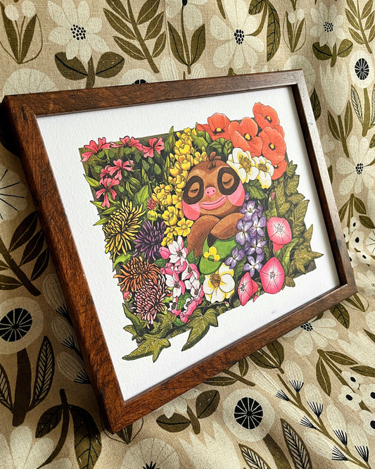 Leif Amongst Flowers Print