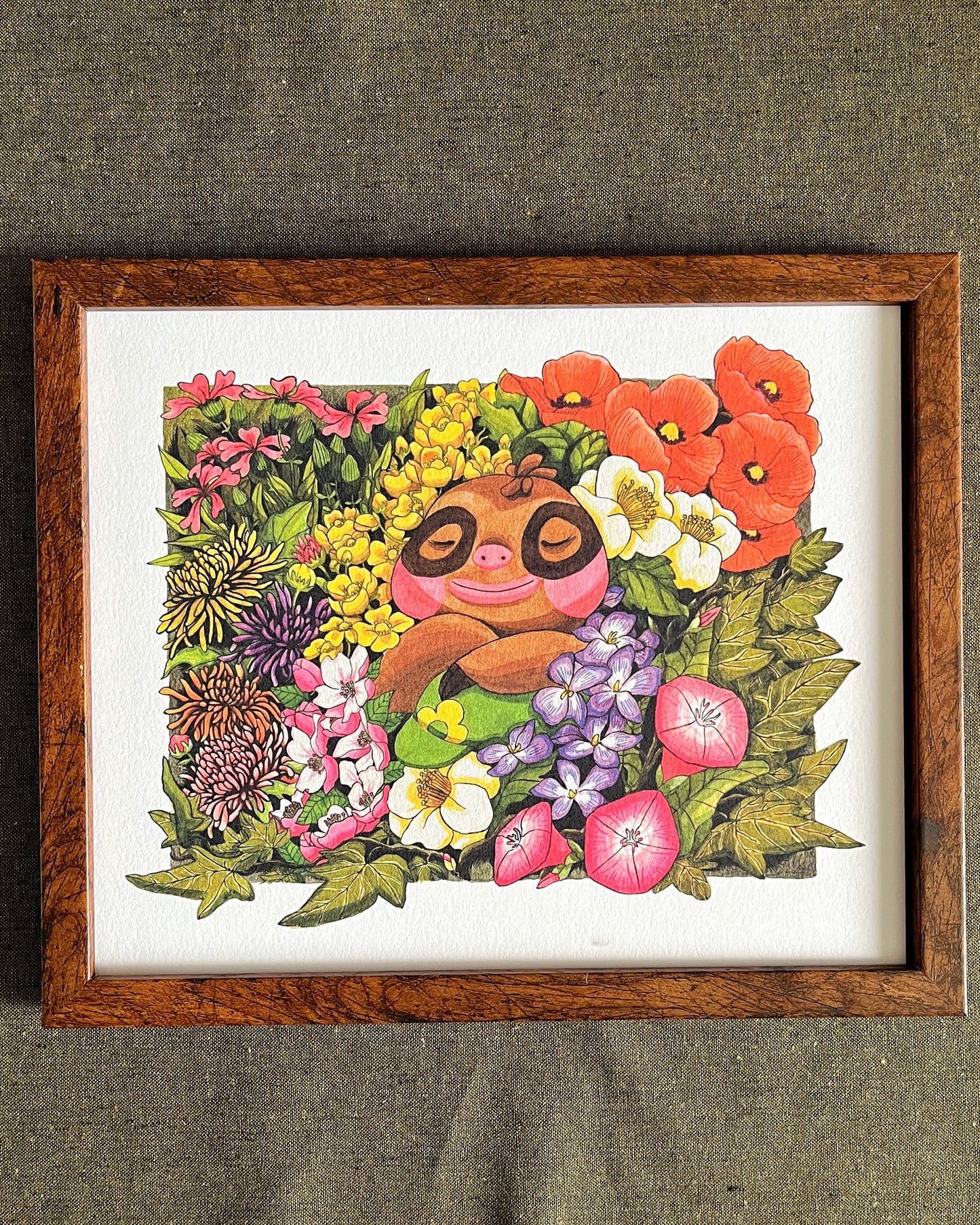 Leif Amongst Flowers Print