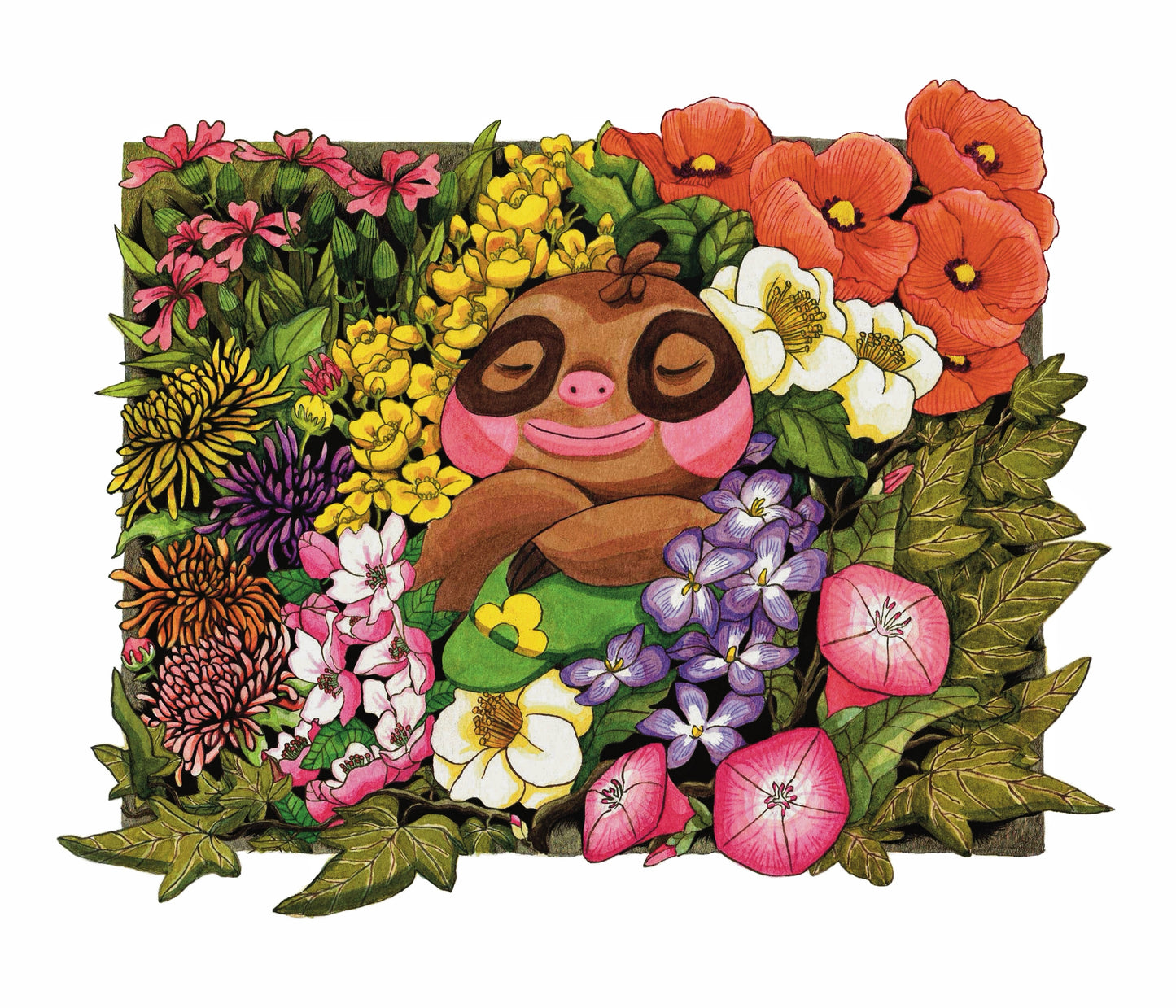 Leif Amongst Flowers Print